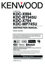 Kenwood KDCBT945U OEM Owners