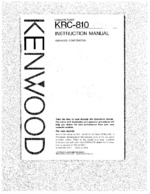 KENWOOD KRC810 OEM Owners