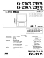 Sony KV27TW78 OEM Service